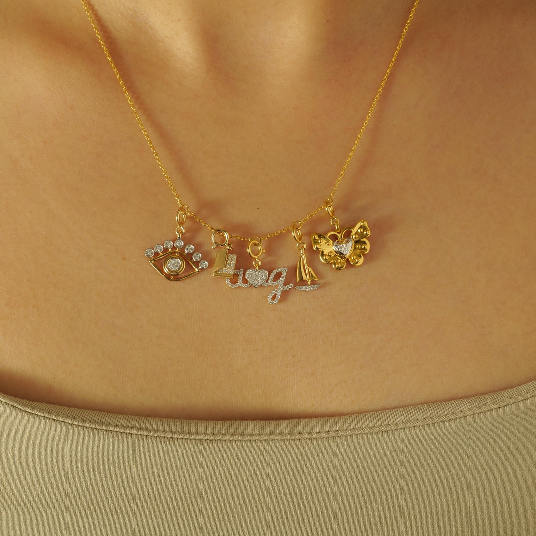 Sailboat Diamond Charm, 14k Solid Gold, Natural Diamonds, Nautical Stacking Pendant, Minimalistic Necklace, Ready To Ship, Certified Jewelry