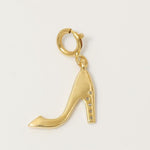 Load image into Gallery viewer, High Heel Diamond Charm, 14k Solid Gold, Natural Diamonds, Shoe Layering Pendant, Minimalistic Necklace, Ready To Ship, Certified Jewelry
