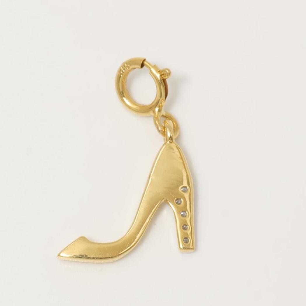 High Heel Diamond Charm, 14k Solid Gold, Natural Diamonds, Shoe Layering Pendant, Minimalistic Necklace, Ready To Ship, Certified Jewelry