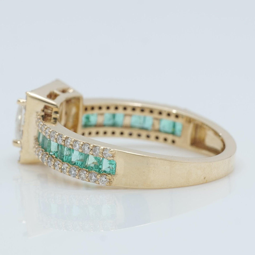 Square Princess Diamond Halo Ring, 14k Solid Gold, Natural Diamonds, Gemstone Statement Ring, Wedding Bridal Ring, Certified Jewelry