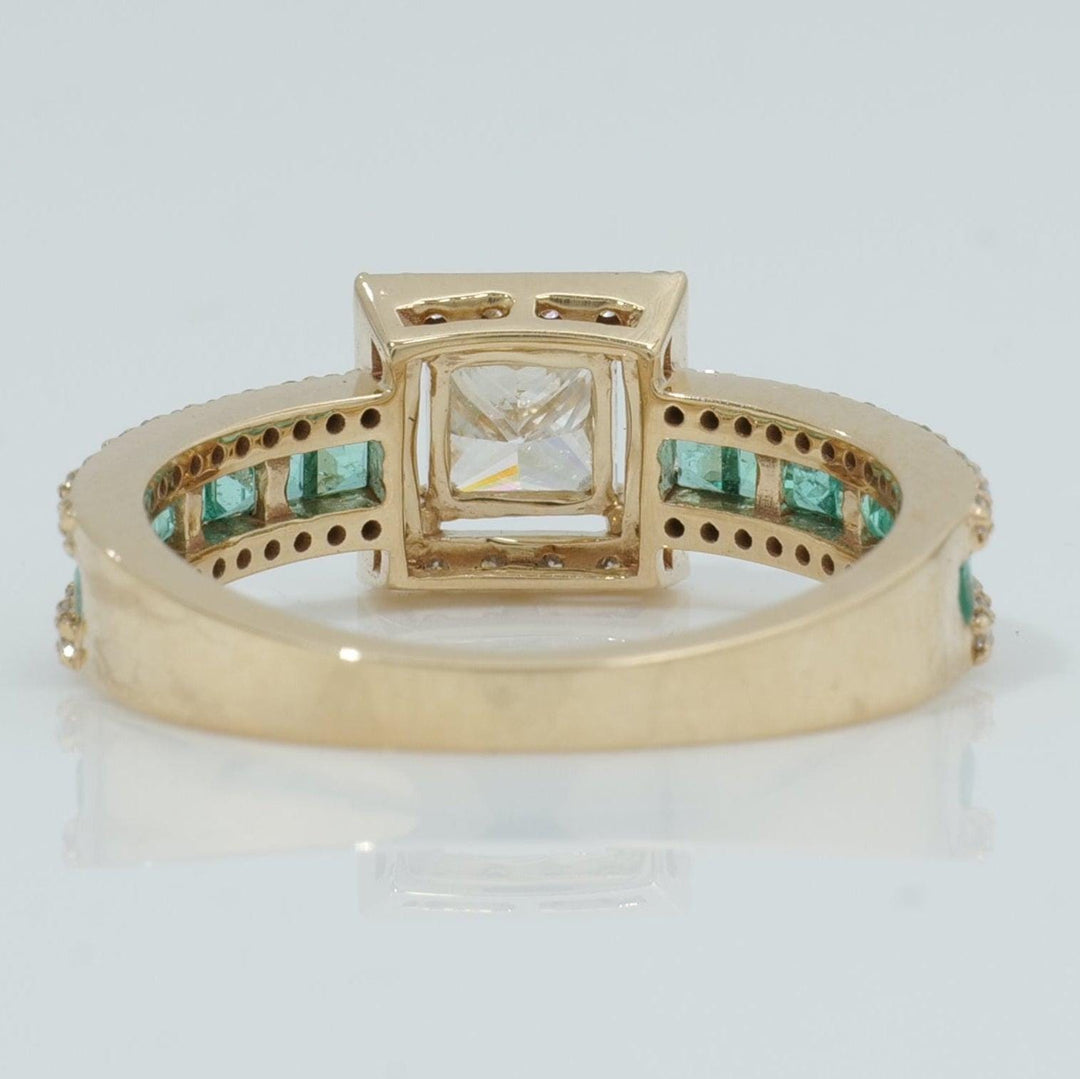 Square Princess Diamond Halo Ring, 14k Solid Gold, Natural Diamonds, Gemstone Statement Ring, Wedding Bridal Ring, Certified Jewelry