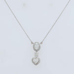 Load image into Gallery viewer, Oval Heart Drop Pendant Necklace, 14k Solid Gold, Natural Diamonds, Layering Pendant, Bridal Wedding Necklace, Certified Jewelry
