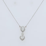 Load image into Gallery viewer, Oval Heart Drop Pendant Necklace, 14k Solid Gold, Natural Diamonds, Layering Pendant, Bridal Wedding Necklace, Certified Jewelry
