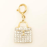 Load image into Gallery viewer, Handbag Diamond Charm, 14k Solid Gold, Natural Diamonds, Two Tone Layering Pendant, Minimal Bag Necklace, Ready To Ship, Certified Jewelry
