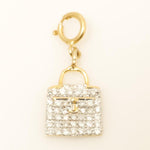 Load image into Gallery viewer, Handbag Diamond Charm, 14k Solid Gold, Natural Diamonds, Two Tone Layering Pendant, Minimal Bag Necklace, Ready To Ship, Certified Jewelry
