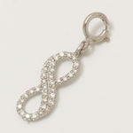 Load image into Gallery viewer, Infinity Diamond Charm, 14k Solid Gold, Natural Diamonds, Everyday Stacking Necklace, Geometric Minimal Loop Pendant, Ready To Ship
