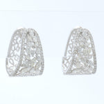 Load image into Gallery viewer, Floral Trapeze Diamond Earrings, 14k Solid Gold, Natural Diamonds, Wide Leaf Huggies, Statement Cocktail Jewelry, Certified Jewelry
