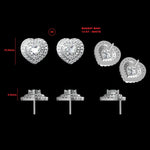Load image into Gallery viewer, Heart Diamond Halo Stud Earrings, 14k Solid Gold, Natural Diamonds, Solitaire Statement Studs, Love Minimalistic Earrings, Certified Jewelry
