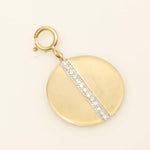 Load image into Gallery viewer, Circle Diamond Charm, 14k Solid Gold, Natural Diamonds, Everyday Layering Pendant, Geometric Necklace, Ready To Ship, Certified Jewelry
