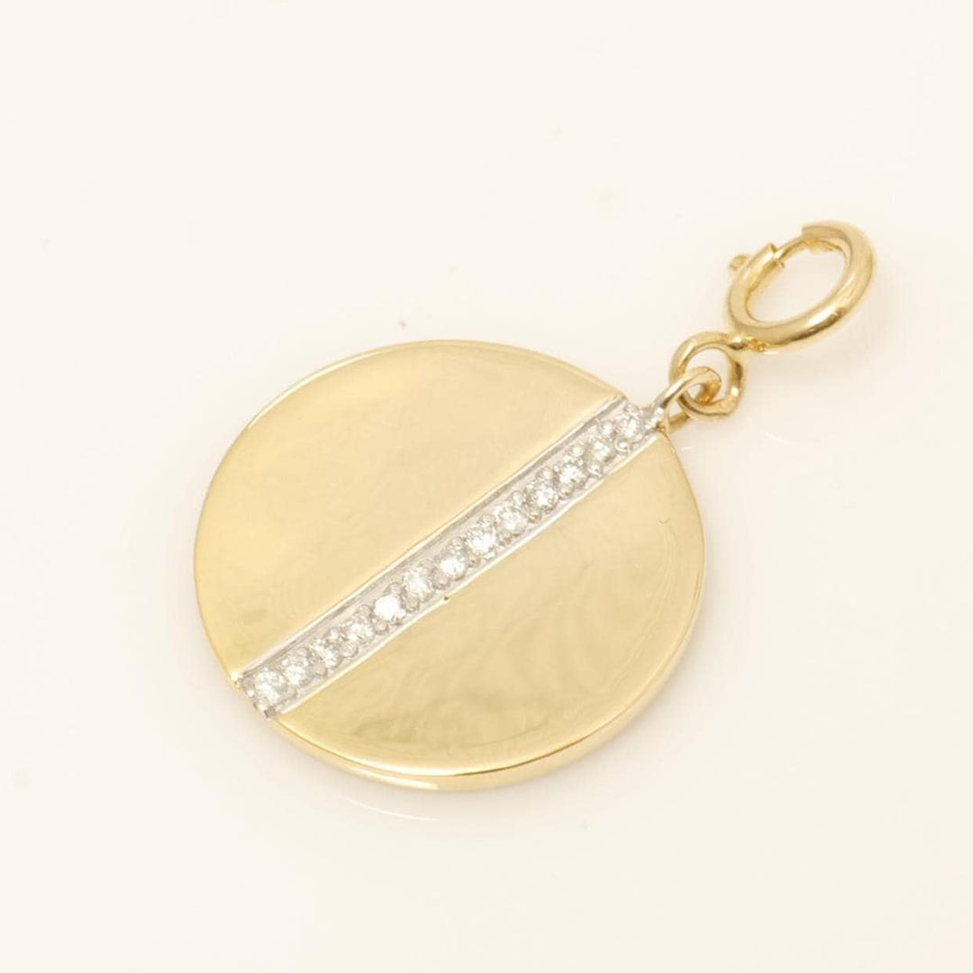 Circle Diamond Charm, 14k Solid Gold, Natural Diamonds, Everyday Layering Pendant, Geometric Necklace, Ready To Ship, Certified Jewelry