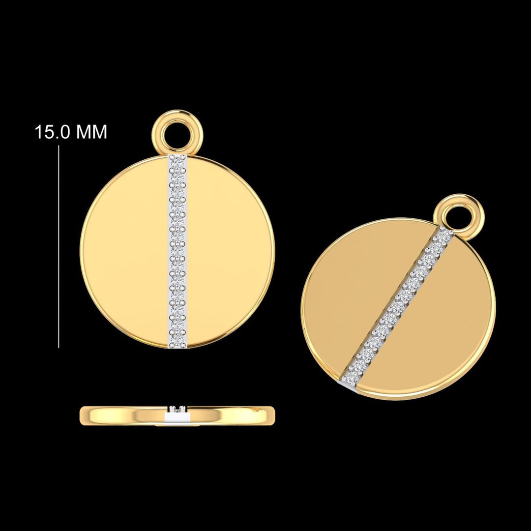 Circle Diamond Charm, 14k Solid Gold, Natural Diamonds, Everyday Layering Pendant, Geometric Necklace, Ready To Ship, Certified Jewelry