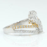 Load image into Gallery viewer, Marquise Diamond Cross Ring, 14k Solid Gold, Natural Diamonds, Dual Tone Cocktail Band Ring, Statement Jewelry, Certified Jewelry
