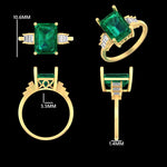 Load image into Gallery viewer, Emerald Cut Diamond Ring, 14k Solid Gold, Natural Diamonds, Gemstone Statement Ring, Birthstone Everyday Ring, Certified Jewelry
