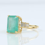 Load image into Gallery viewer, Emerald Cut Diamond Ring, 14k Solid Gold, Natural Diamonds, Gemstone Statement Ring, Birthstone Everyday Ring, Certified Jewelry
