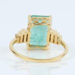 Load image into Gallery viewer, Emerald Cut Diamond Ring, 14k Solid Gold, Natural Diamonds, Gemstone Statement Ring, Birthstone Everyday Ring, Certified Jewelry
