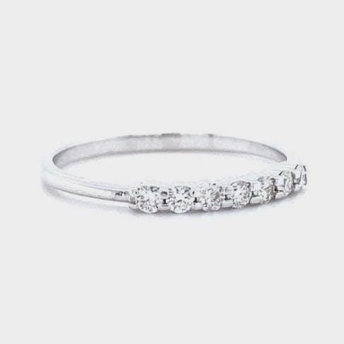 Diamond Promise Band Ring, 14k Solid Gold, Natural Diamonds, Everyday Jewelry, Stackable Ring, Ready To Ship, Women&#39;s Day Gift