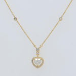 Load image into Gallery viewer, Heart Halo Diamond Pendant Necklace, 14k Solid Gold, Natural Diamonds, Love Station Chain, Proposal Layering Jewelry, Certified Jewelry
