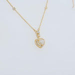 Load image into Gallery viewer, Heart Halo Diamond Pendant Necklace, 14k Solid Gold, Natural Diamonds, Love Station Chain, Proposal Layering Jewelry, Certified Jewelry
