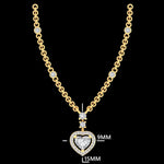 Load image into Gallery viewer, Heart Halo Diamond Pendant Necklace, 14k Solid Gold, Natural Diamonds, Love Station Chain, Proposal Layering Jewelry, Certified Jewelry
