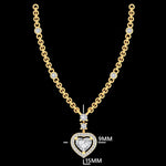 Load image into Gallery viewer, Heart Halo Diamond Pendant Necklace, 14k Solid Gold, Natural Diamonds, Love Station Chain, Proposal Layering Jewelry, Certified Jewelry
