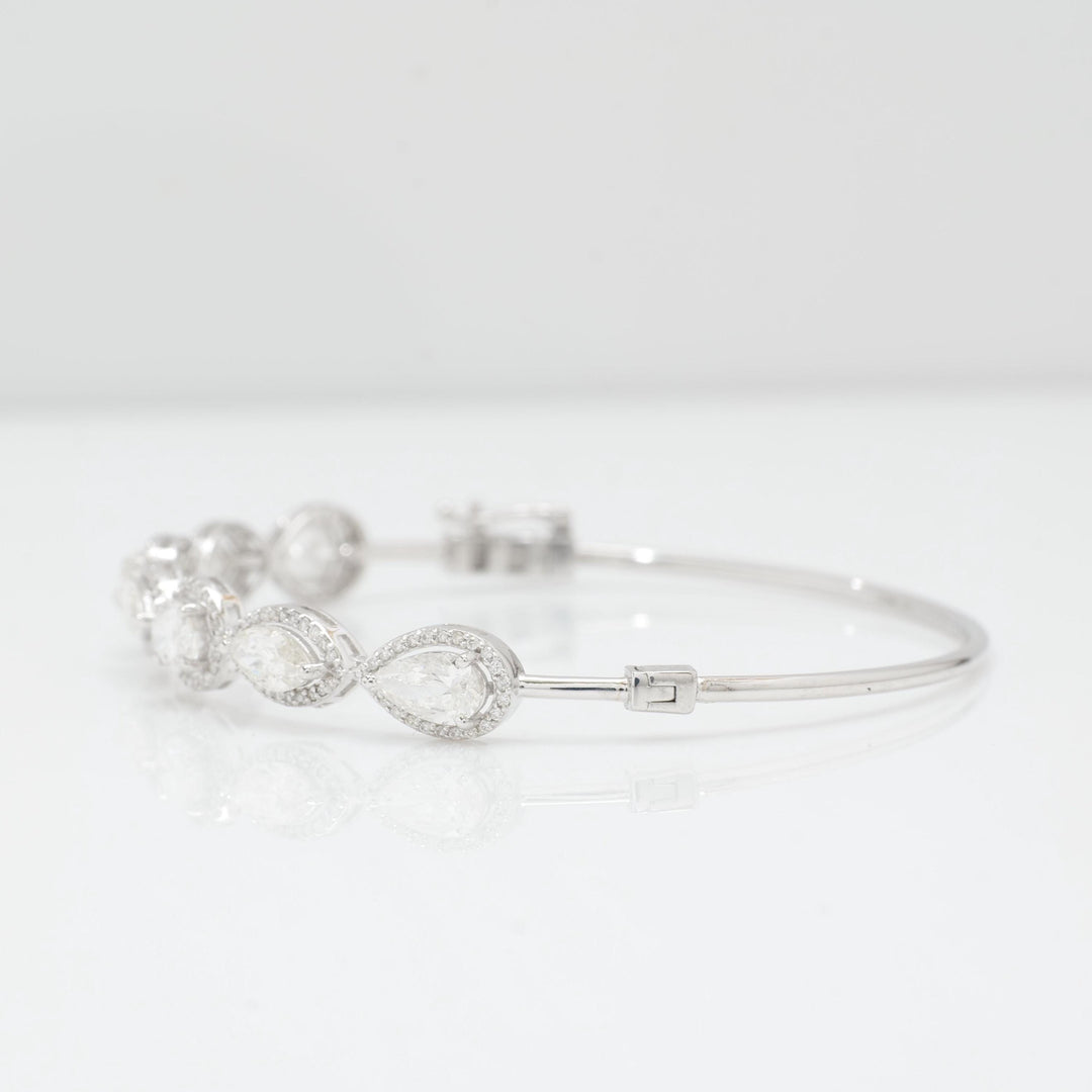 Solitaire Tennis Cuff Diamond Bracelet, 14k Solid Gold, Natural Diamonds, Statement Wedding Bracelet, Stacking Bracelet, Certified Jewelry