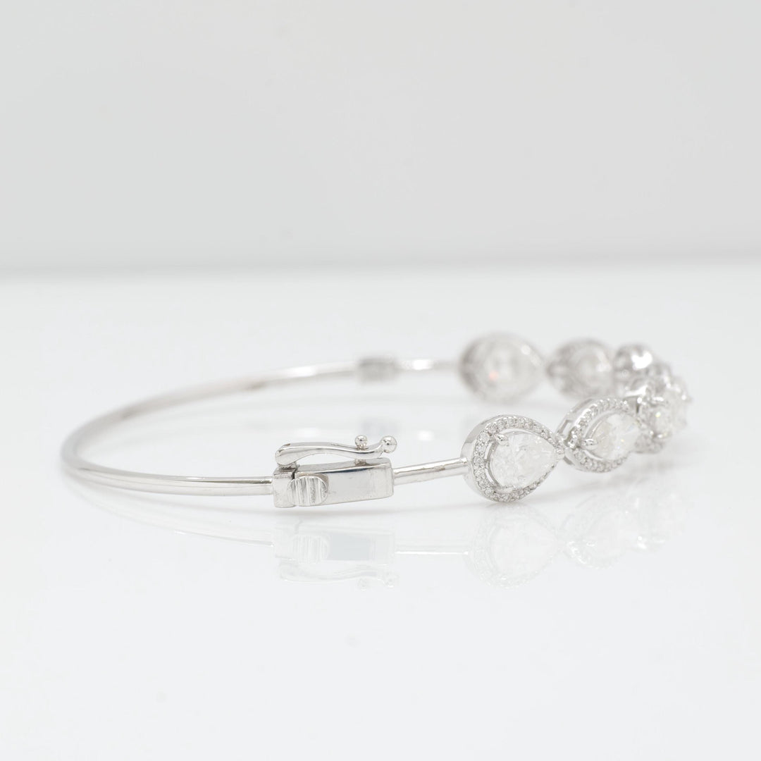 Solitaire Tennis Cuff Diamond Bracelet, 14k Solid Gold, Natural Diamonds, Statement Wedding Bracelet, Stacking Bracelet, Certified Jewelry