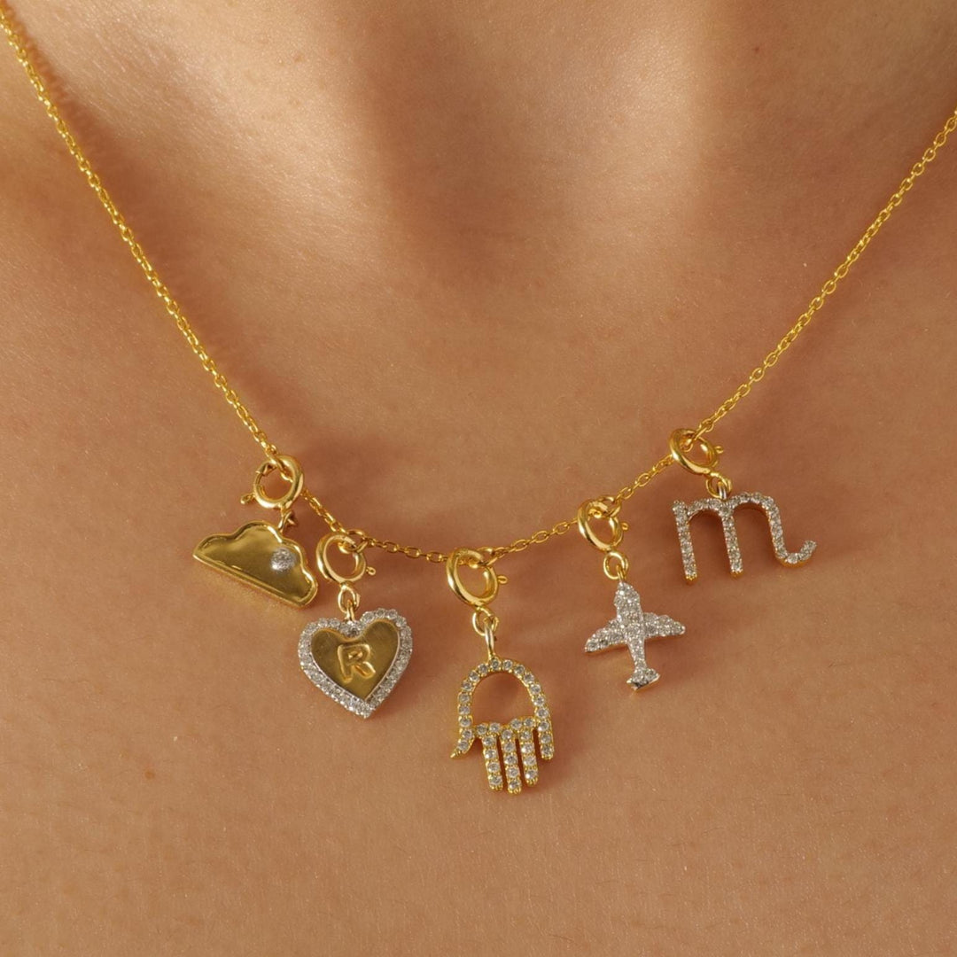 Airplane Diamond Charm, 14k Solid Gold, Natural Diamonds, Traveler Layering Pendant, Dual Tone Necklace, Ready To Ship, Certified Jewelry