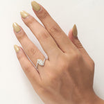 Load image into Gallery viewer, Marquise Halo Natural Diamond Bypass Ring: 14k Solid Gold Engagement Statement Band Jewellery,  Certified Jewelry
