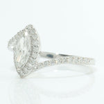 Load image into Gallery viewer, Marquise Halo Natural Diamond Bypass Ring: 14k Solid Gold Engagement Statement Band Jewellery,  Certified Jewelry
