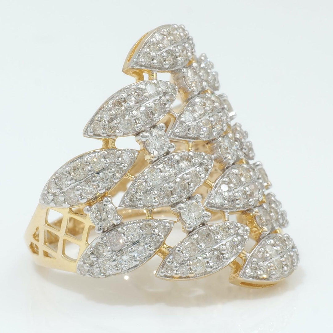 Marquise Cluster Diamond Band Ring, 14k Solid Gold, Natural Diamonds, Wide Cocktail Jewelry, Pave Statement Ring, Certifeid Jewelry