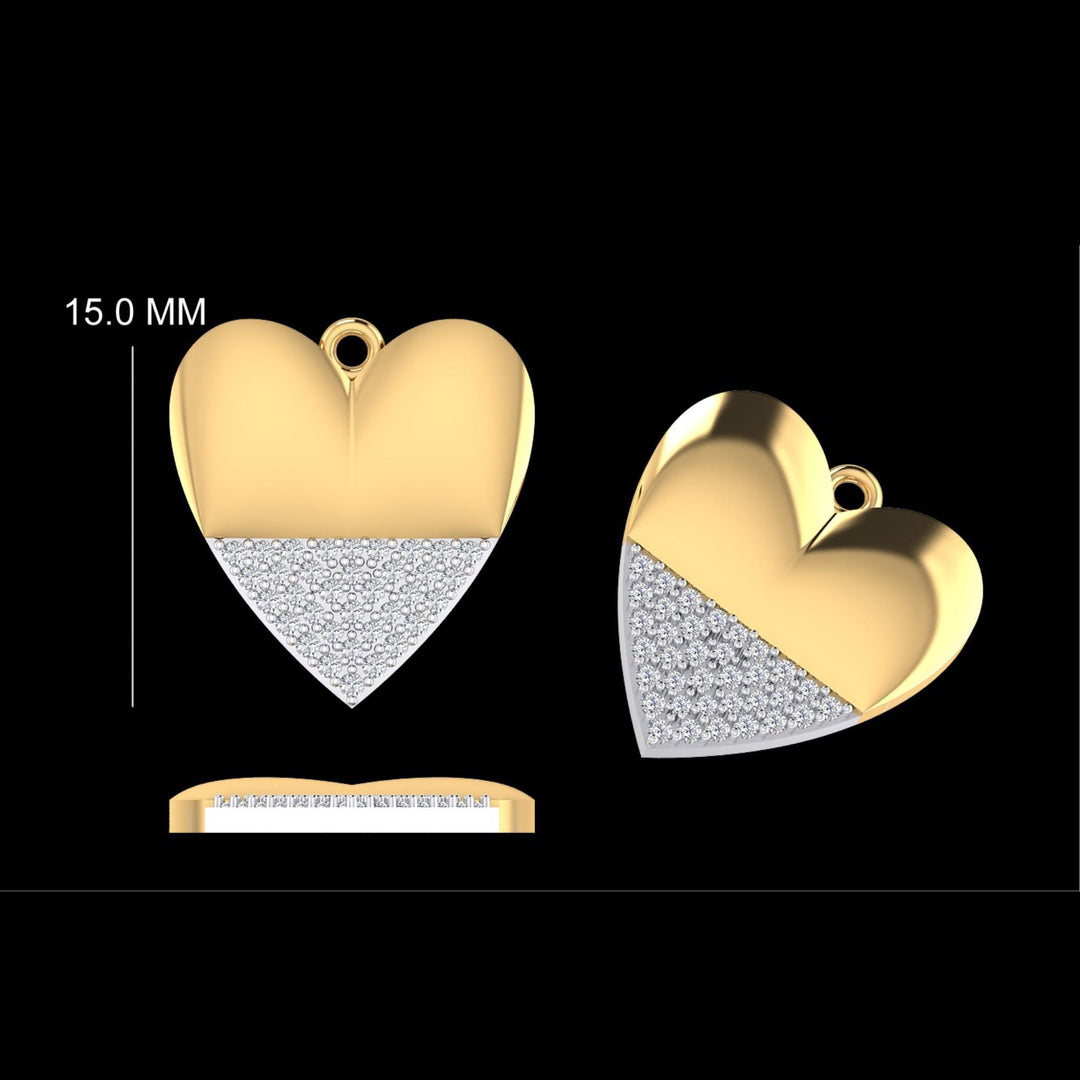 Heart Diamond Charm Pendant, 14k Solid Gold, Natural Diamonds, Everyday Layering, Minimalistic Necklace, Ready To Ship, Certified Jewelry