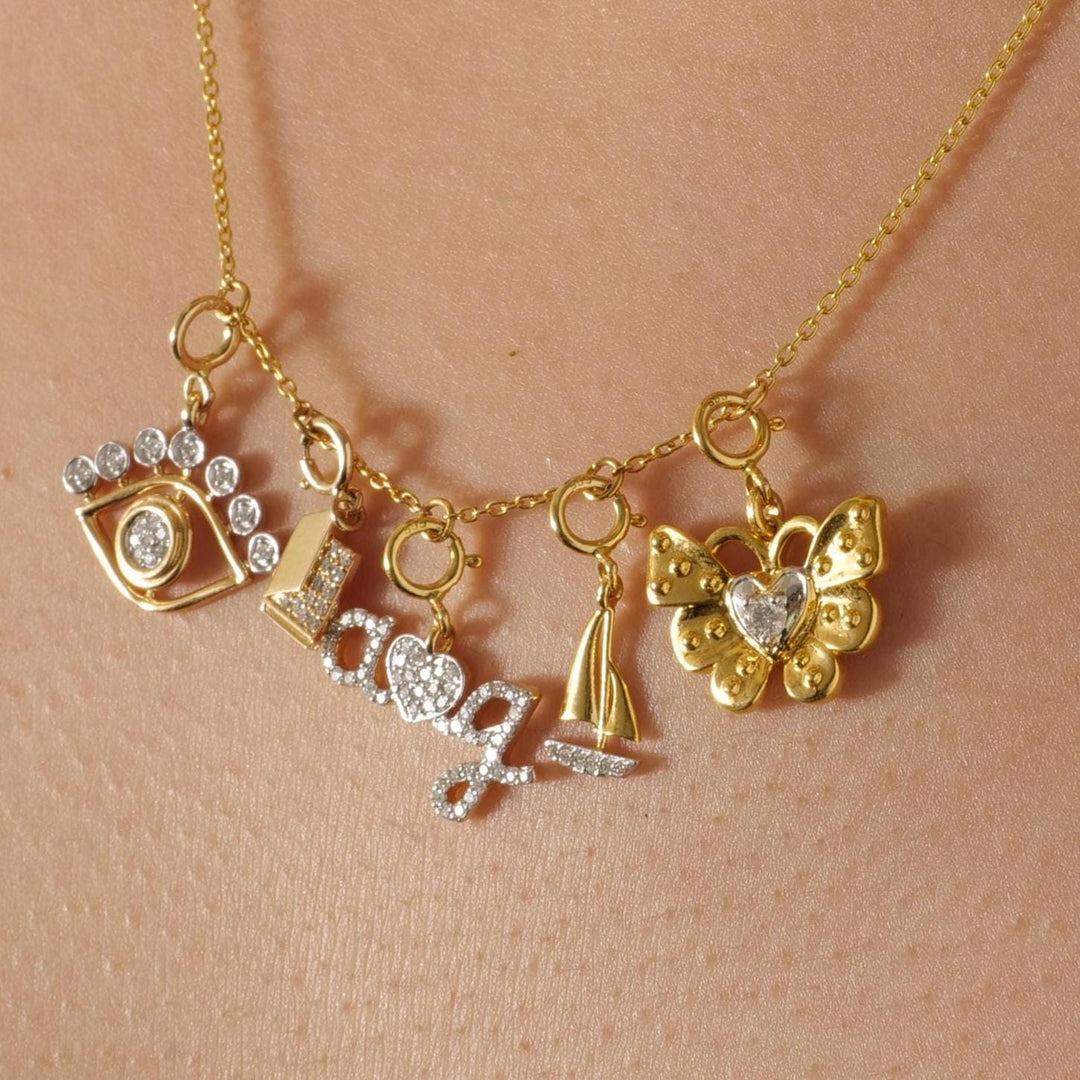 Sailboat Diamond Charm, 14k Solid Gold, Natural Diamonds, Nautical Stacking Pendant, Minimalistic Necklace, Ready To Ship, Certified Jewelry