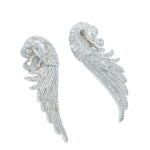 Load image into Gallery viewer, 14k Gold Diamond Peacock Feather Earrings: Pear Cocktail Studs
