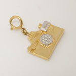 Load image into Gallery viewer, Camera Diamond Charm, 14k Solid Gold, Natural Diamonds, Two Tone Layering Pendant, Minimal Necklace, Ready To Ship, Certified Jewelry
