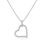 Load image into Gallery viewer, Open Heart Diamond Pendant, 14k Solid Gold, Natural Diamonds, Minimalistic Layering Necklace, Everyday Love Jewelry, Certified Jewelry
