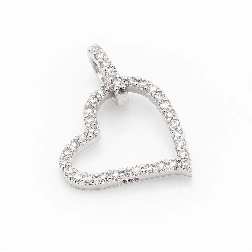 Open Heart Diamond Pendant, 14k Solid Gold, Natural Diamonds, Minimalistic Layering Necklace, Everyday Love Jewelry, Certified Jewelry