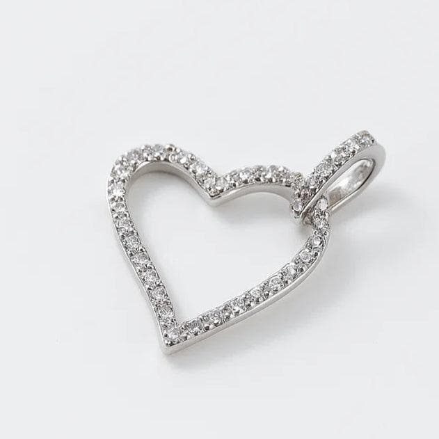 Open Heart Natural Diamond Minimalistic Pendant: 14k Solid Gold Layering Everyday Love Jewellery, Certified Jewelry