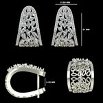 Load image into Gallery viewer, Floral Trapeze Diamond Earrings, 14k Solid Gold, Natural Diamonds, Wide Leaf Huggies, Statement Cocktail Jewelry, Certified Jewelry
