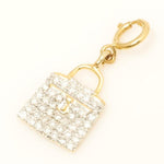 Load image into Gallery viewer, Handbag Diamond Charm, 14k Solid Gold, Natural Diamonds, Two Tone Layering Pendant, Minimal Bag Necklace, Ready To Ship, Certified Jewelry
