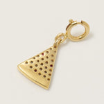 Load image into Gallery viewer, Pizza Slice Ruby Diamond Charm, 14k Solid Gold, Natural Diamonds, Food Layering pendant, Everyday Necklace, Ready To Ship, Certified Jewelry

