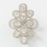 Load image into Gallery viewer, Floral Pear Halo Natural Diamond Ring: 14k Solid Gold Statement Cocktail Jewellery, Certified Jewelry
