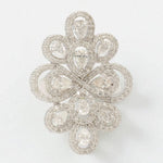 Load image into Gallery viewer, Floral Pear Halo Natural Diamond Ring: 14k Solid Gold Statement Cocktail Jewellery, Certified Jewelry
