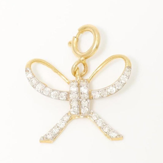 Bowknot Diamond Charm, 14k Solid Gold, Natural Diamonds, Everyday Layering Pendant, Dual Tone Necklace, Ready To Ship, Certified Jewelry