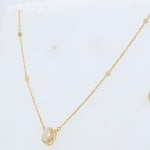 Load image into Gallery viewer, Oval Halo Diamond Necklace, 14k Solid Gold, Natural Diamonds, Layering Minimal Jewelry, Everyday Pendant Necklace, Certified Jewelry
