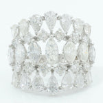 Load image into Gallery viewer, 14k Solid Gold Wide Natural Diamond Ring: Marquise &amp; Pear Cocktail Jewelry, Certified Jewelry
