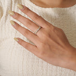 Load image into Gallery viewer, 14k Gold Diamond Half Eternity Band: Certified Natural SI Diamonds
