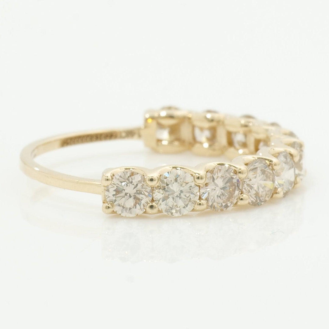 14k Gold Diamond Half Eternity Band: Certified Natural SI Diamonds