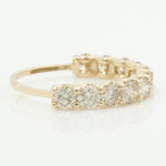 Load image into Gallery viewer, 14k Gold Diamond Half Eternity Band: Certified Natural SI Diamonds
