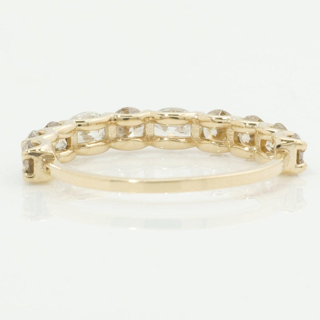 14k Gold Diamond Half Eternity Band: Certified Natural SI Diamonds