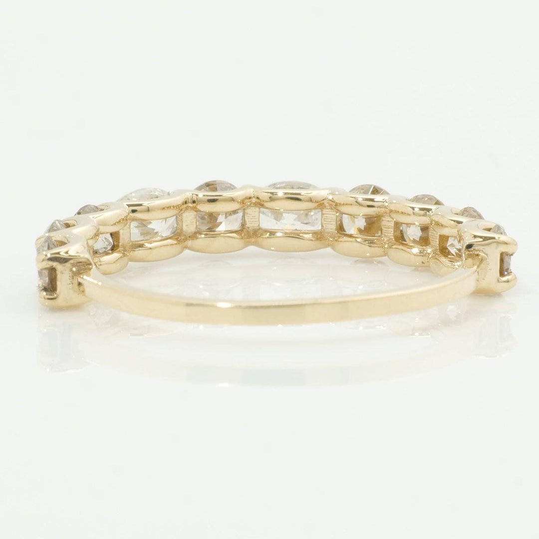 14k Gold Diamond Half Eternity Band: Certified Natural SI Diamonds